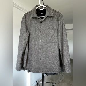 Men’s Wool Grey Twill Shirt Jacket